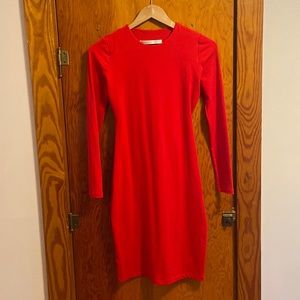 Red long sleeved mini dress Susana Monaco XS